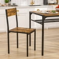 thumbnail image 6 of VECELO Dining Table Set for 4, Kitchen Table Set with Bench & 2 Chairs, Modern 4 Pieces Dining Room Set for Small Space, Apartment, Restaurant, Brown, 6 of 10