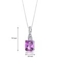 thumbnail image 2 of 4.39 ct Radiant Cut Created Pink Sapphire White Topaz Pendant in 14K White Gold, 18", 2 of 3