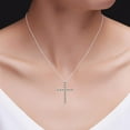 thumbnail image 4 of AFFY Champagne Natural Diamond Cross Pendant Necklace In 10k White Gold (1 Carat), 4 of 4