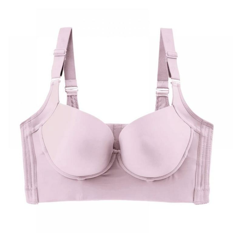 2 Pack Full Back Coverage Bras for Women, Fashion Deep Cup Hide Back Fat Bra  with Shapewear Incorporated Push Up Sports Bras 