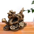 thumbnail image 1 of Chinese Feng Shui Dragon Statue for Luck Success Decoration Luck Success Office Decoration Bronze, 1 of 8