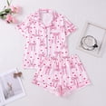 thumbnail image 2 of WCJM Shorts Pajama Set for Women Women's Button Thin Soft Short Sleeve Shorts Set Two-Piece Set Women's Shorts Suit, 2 of 6