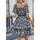 thumbnail image 2 of Vestido PRETTYGARDEN 2025 Floral de Verano con Escote Cuadrado Negro Talla L, 2 of 7