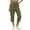 Army Green, variant on Linen Capris for Women Casual Cuffed Capri Elastic Drawstring Waist Summer Cropped Pants,XXL,Red