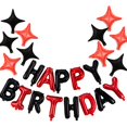 thumbnail image 1 of Banderín con globos GLASNES para feliz cumpleaños, rojo, negro y dorado, 40 cm, 1 of 1