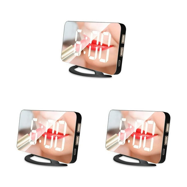 Methold Proyector Ajustable Multifuncional Despertador Digital Reloj Maquillaje Espejo Termómetro Proyección Relojes Blanco, Luz Azul Type3 NO3