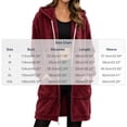 thumbnail image 2 of cocolona Long Fleece Jacket for Women Double-Sided Fuzzy Long Sleeve Outerwear Hooded Zipper Fall Winter Long Coat with Pocket, 2 of 6