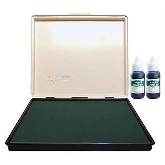 Infusion 7" x 8" Extra Large Industrial Stamp Ink Pad, Your Go to Large Stamp Ink Pad for Bright Color, Even Coverage and Durability, Green Stamp Pad