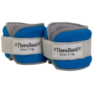 THERABAND Ankle Weights, 2.5 lbs Each, Blue, Set of 2, Cardio, Strengthening