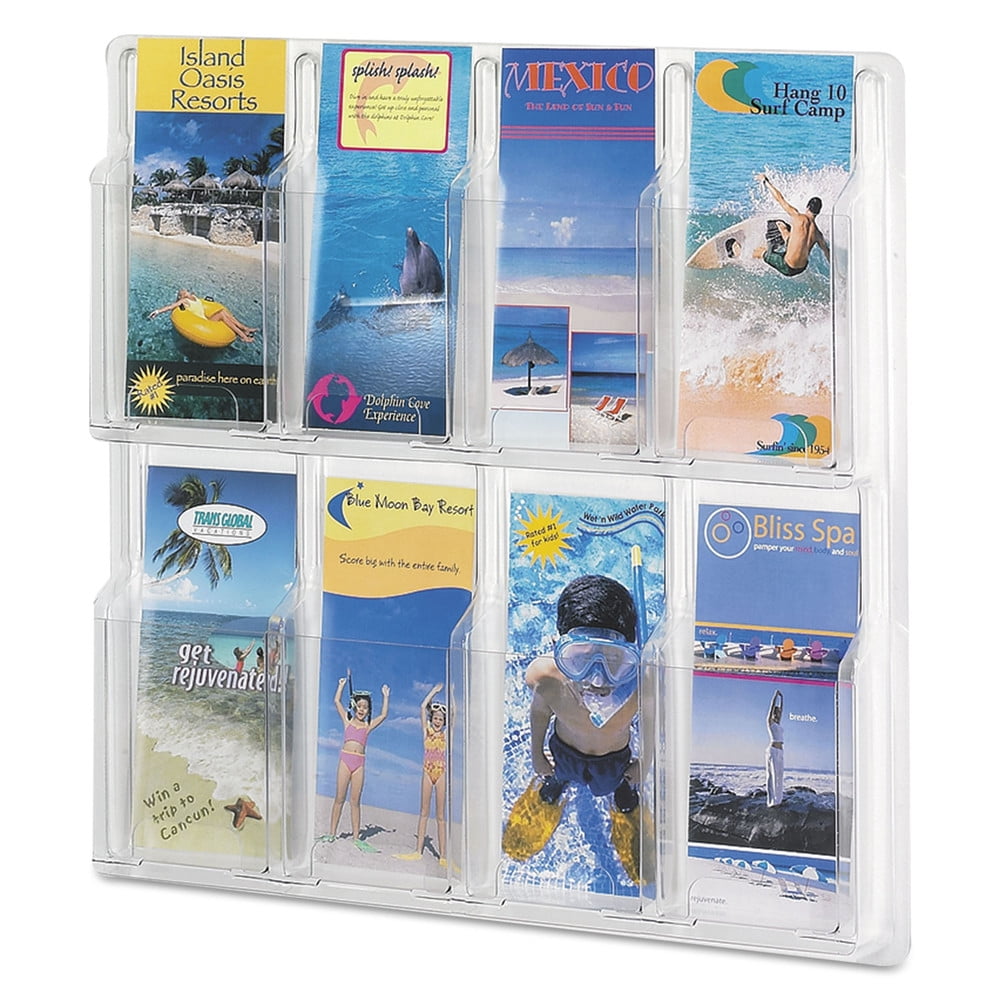 Safco Reveal Clear Literature Displays 12 Compartments 30 w x 2d x 20 1/4h Clear 