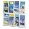 Reveal Clear Literature Displays, Eight Compartments, 20 1/2w x 20 1/2h, Clear