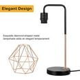 thumbnail image 2 of Diamond Cage Rose Gold Table Lamp, Vintage Modern Table Lamp, Bedside Lamp, 2 of 3