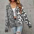 thumbnail image 5 of Arlun Women's Color Block Leopard Print Button down Long Sleeve Cardigan Sweaters Loose Fit Lightweight Soft Cozy Outwear 2025 Fall Winter Clothes for Women Grey S, 5 of 8