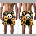 thumbnail image 3 of luoweisi Men's Beach Shorts Quick Dry Swim Trunks with Mesh Lining Panda Sunflower L, 3 of 5