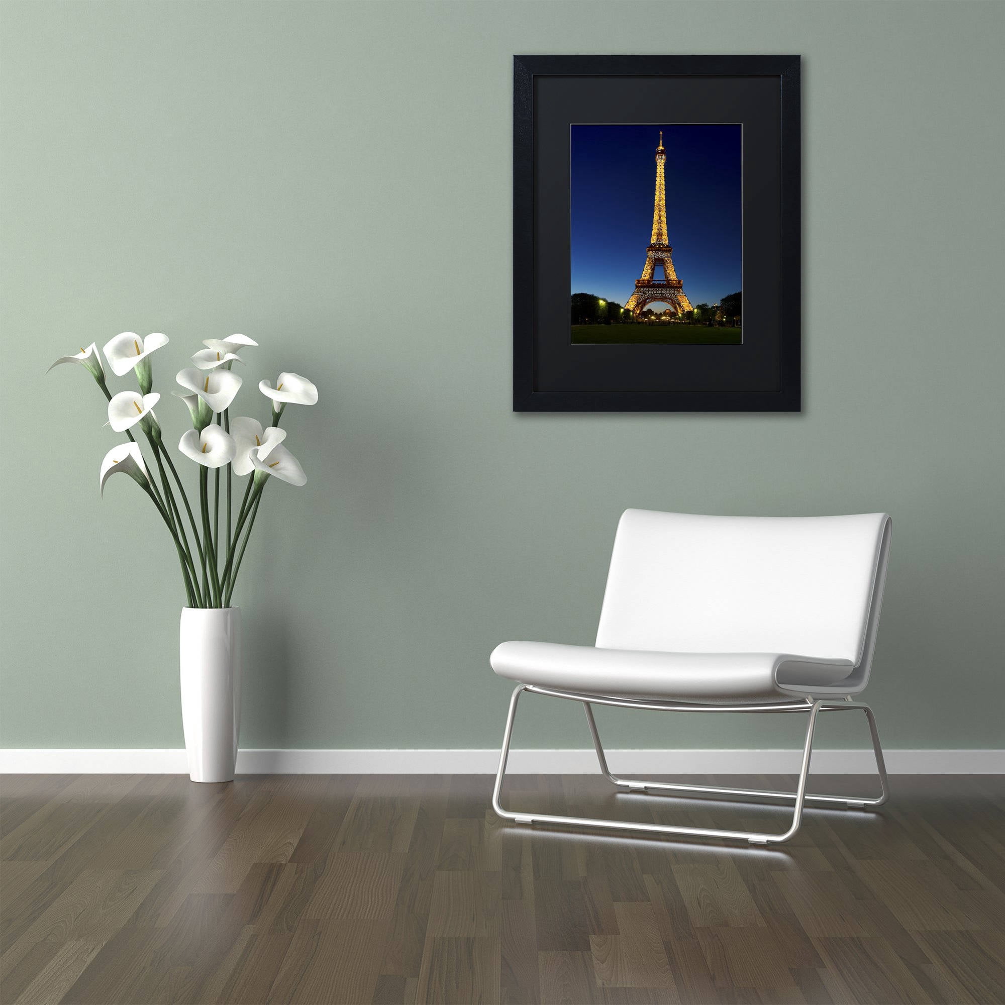 Trademark Fine Art "Evening Light Show" Canvas Art by Michael Blanchette Photography Black Matte, Black Frame