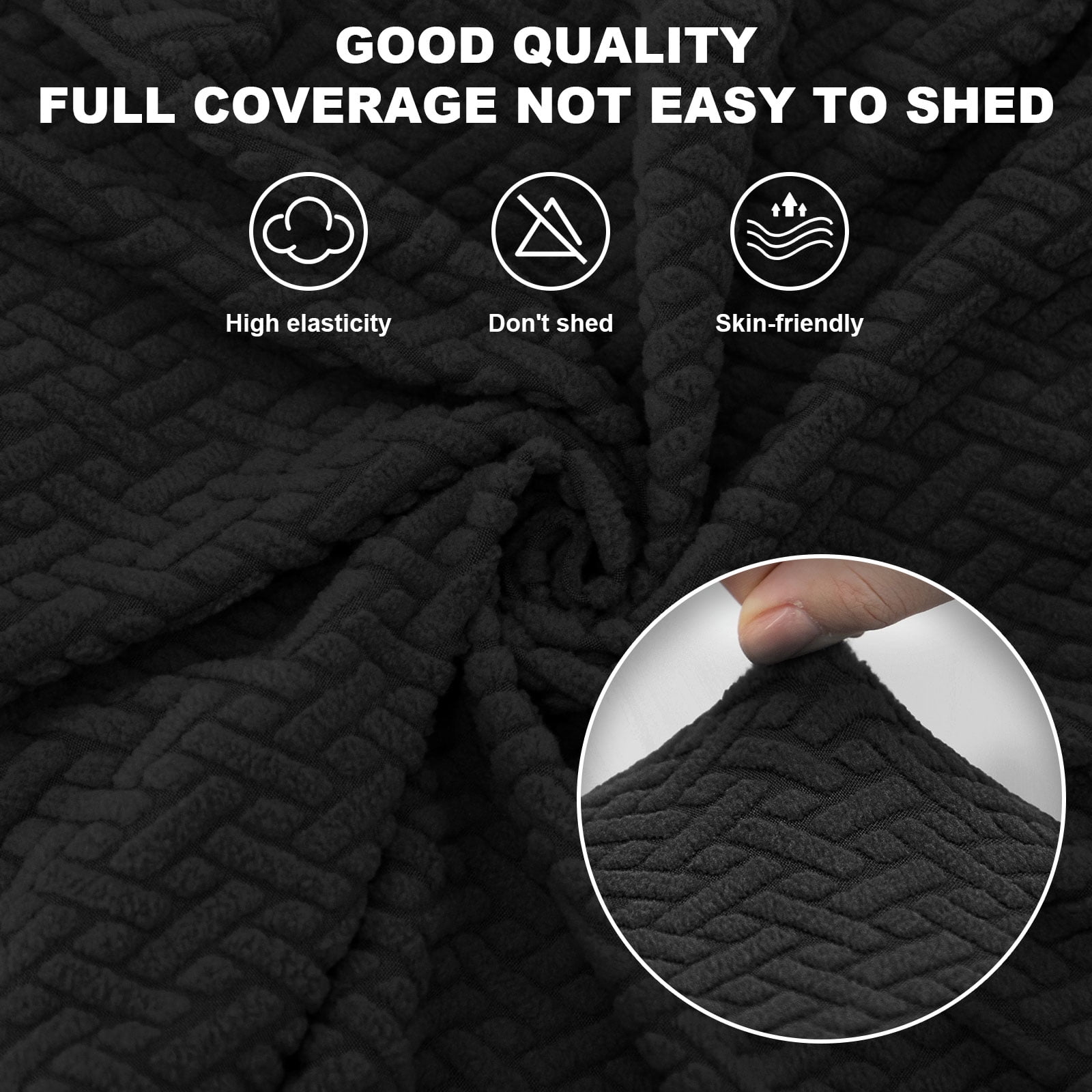 Eurhowing Universal Car Seat Covers, Non-Slip Front Car Seat Covers Set of 2, Breathable Jacquard Auto Seat Protectors for Cars SUV Sedan Truck, Black