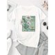 thumbnail image 2 of 1pc Floral Print Polyester T-Shirt for Women, Casual Crew Neck Short Sleeve Top with Daisy Graphic, Comfortable All-Season Knit Fabric Tee, 2 of 6