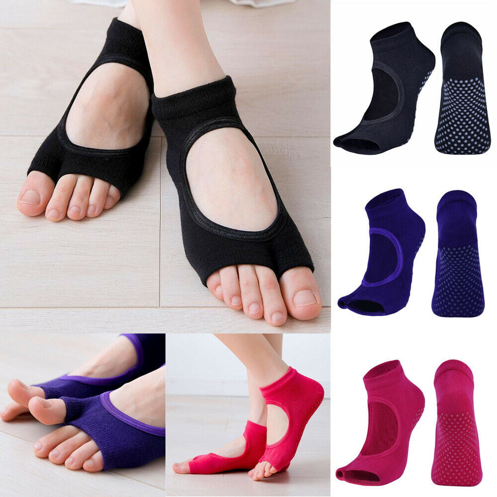 Gloves Gym Sports Yoga Socks Non-Slip Half Toe Pilates Ankle Grip Cotton Socks 