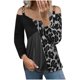 thumbnail image 1 of Camiseta de manga larga sin tirantes con estampado de leopardo a la moda para mujer Pompotops  gfhjh20855, 1 of 4