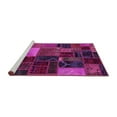 thumbnail image 2 of Ahgly Company Machine Washable Indoor Round Oriental Pink Modern Area Rugs, 6' Round, 2 of 4