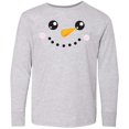 thumbnail image 3 of Inktastic Christmas Snowman, White Snowman, Carrot Nose Long Sleeve Youth T-Shirt, 3 of 5