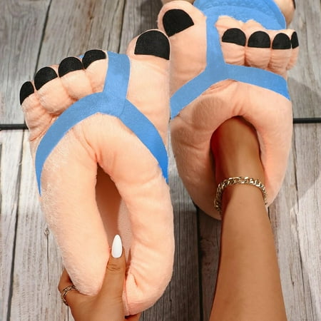 

Cartoon Detail Novelty Slippers For Women And Men Warm Cotton Soft Plush Home Slippers Indoor Yutnsbel
