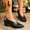 #004-Black, variant on Women's Fashion Casual Chunky Heel Pumps – All-Season Wear, Solid Leather Upper with Textured Detailing & Pointed Toe – Stylish & Versatile Footwear for Everyday or Office Use