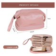 thumbnail image 2 of Double Layer Cosmetic Bag, Travel Makeup Bag Portable Leather Toiletry Bag, 2 of 5