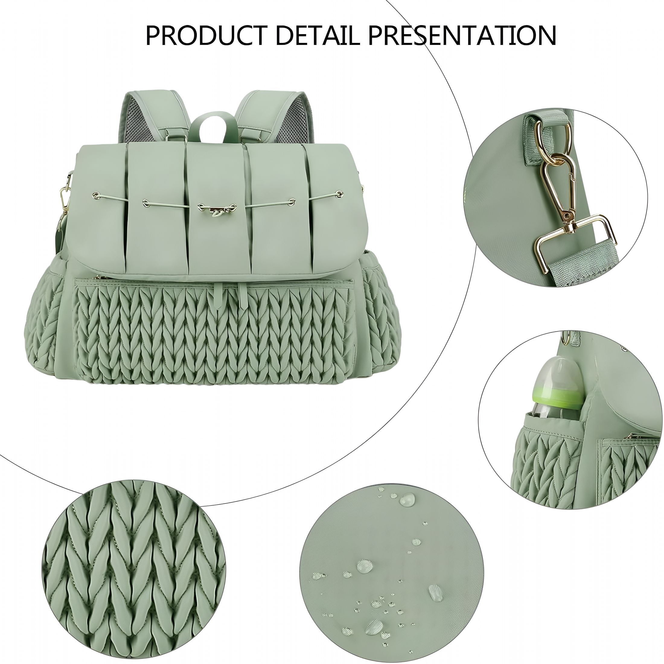 GASTROPOD 2026 New Multifunctional Diaper Bag Backpack with Changing Pad Large Capacity Foldable Travel Nappy Bag for Baby Care,Travel,Outdoor,Daily Use