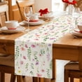 thumbnail image 5 of Pink Spring Floral Table Runner - 60 Inch Long Flowers Elegant Pastoral Botanical Cotton and Linen Blended Dress Scarves Farmhouse Table Runner for Kitchen Dining, Coffee Table, 13" x 60", 5 of 8
