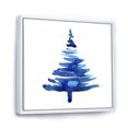 thumbnail image 2 of Designart Blue Winter Christmas Tree Ii Traditional Floating Frame Wall Art, 2 of 4