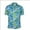 Parrot Green/Algiers Blue, variant on Monterey Club Men's Popcorntique Print Tailored Collar Golf Polo Shirt #3505