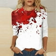 thumbnail image 2 of Pisexur Chandails en Molleton d'Halloween pour Femmes Manches 3/4 Col Rond Chandails en Molleton Graphiques Amusants Chandails à Capuchon Chandail Tops Tendance Automne Chandail Tops Blouses, 2 of 5