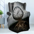 thumbnail image 4 of Clock Soft Flannel Fleece Throw Blanket, Vintage Clock Breaking Free from Tree Trunk Surrealistic for Strategy Print, Cozy Plush for Indoor and Outdoor Use, 50" x 70", Grey, by Ambesonne, 4 of 5