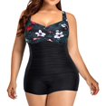 thumbnail image 2 of GZWYHT Maillot de Bain une Pièce pour Femmes Maillots de Bain Grande Taille pour Femmes Maillot de Bain Vintage Froncé Maillot de Bain Grande Taille pour Femmes Maillots de Bain pour Femmes Rondes Rouge Melon D\'eau S, 2 of 6