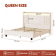 thumbnail image 3 of Base Cama De Terciopelo Queen Size Con Cabecera Y Luz Led, 3 of 8