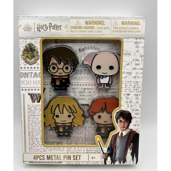 Harry Potter Characters 1 Inch Tall Metal Enamel Costume Set of 4 Pins