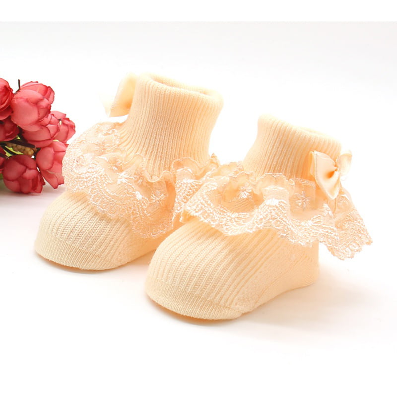 Baby Girls WHITE Tutu Frilly Bow Socks Spanish Style NEWBORN TO 6 MONTHS 