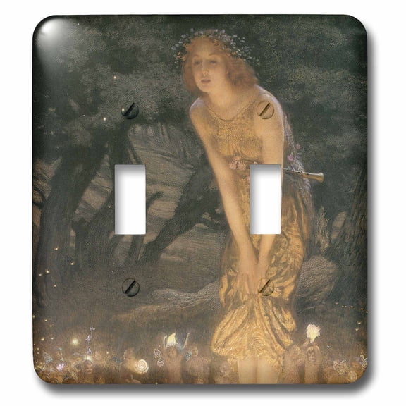 3dRose, Midsummer Eve, John Atkinson Grimshaw Fantasy Fairy Painting, double toggle switch