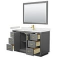 thumbnail image 3 of Wyndham Collection Miranda 54" Wood & Marble Single Bathroom Vanity in Gray/Gold, 3 of 3