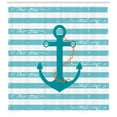 thumbnail image 3 of Ambesonne Teal Shower Curtain, Ship Anchor Marine Life, 69"Wx84"L, Turquoise White and Teal, 3 of 3