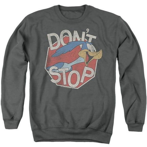 Looney Tunes Dont Stop Adult Crewneck Sweatshirt Charcoal