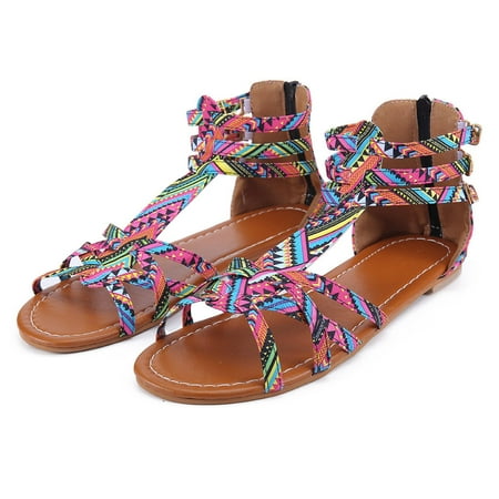

Women s National Wind Sandals Bohemian Style Sandals Large Size Contrast Sandals