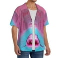 thumbnail image 2 of Fotbe Pink Shark Pool Fantasy Camisa Estampada de Manga Corta para Hombre, Casual de Verano, Estilo Playero, Sin Arrugas-Small, 2 of 5