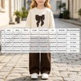 thumbnail image 3 of Vdoaml Girls Crew Neck Sweatshirt with Leopard Bow Print Wide Leg Pants 2 Piece Outfit Kids Fall Casual Clothing Set 6-7 Years Beige, 3 of 5