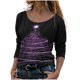 thumbnail image 2 of Pntutb Blusa de manga larga con cuello redondo y estampado de árbol de Navidad para mujer Pntutb Pntutb-452, 2 of 5