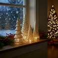thumbnail image 6 of Set of 5 Illuminated Mercury plastic Christmas Trees 2026 Upgrade Gold LED Holiday Tree Figurines for Tabletop, Mantel, Shelf, and Festive Centerpiece Décor, 6 of 7