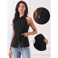 thumbnail image 2 of DARING DIVA Women's Halter Neck Collared Button Up Suit Vest Top XS Black, 2 of 6