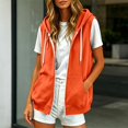 thumbnail image 3 of Sleeveless Hoodie Women Summer Fall Casual Zip Up Jacket Hooded Sweatshirt with Pockets Vest Outerwear, 3 of 8