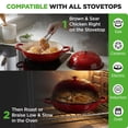 thumbnail image 3 of NutriChef 10.2" Enameled Cast Iron Bread Oven, Dome-Shaped Sourdough Dutch Oven with Handles & Silicone Gloves, Oven Safe to 500°F, Dishwasher Safe (Red), 3 of 5